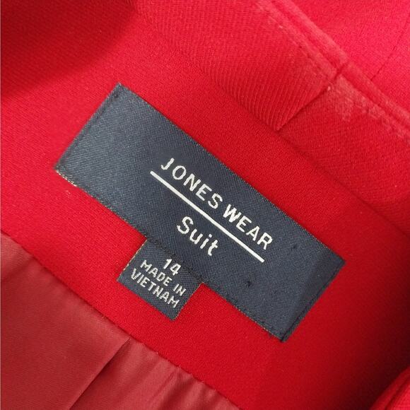 JONES WEAR! ROUGE RED BOW DETAILED WAIST ADORABLE JACKET, BLAZER! SZ 14 - Picture 9 of 11